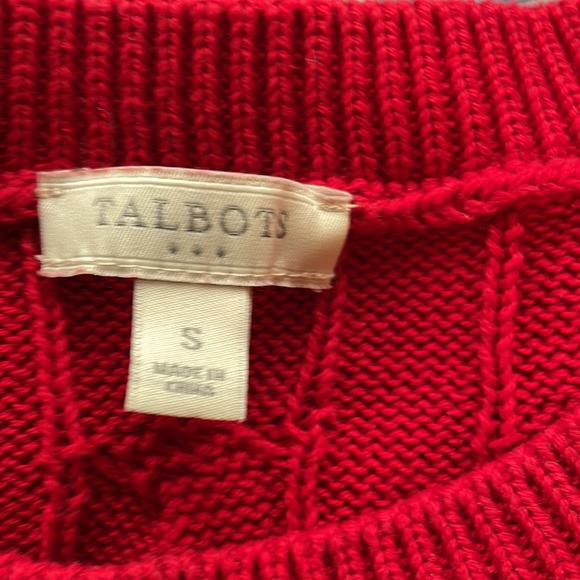 Candy Apple Red Talbots Cotton Sweater,Size S - Picture 2 of 8